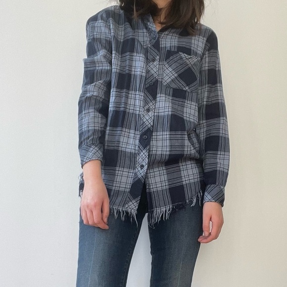 Beach lunch lounge  plaid button down shirt - XS - Picture 6 of 6